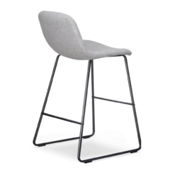 Barkruk Nino-Mats lichtgrijs - zwart - 65 cm - set van 2