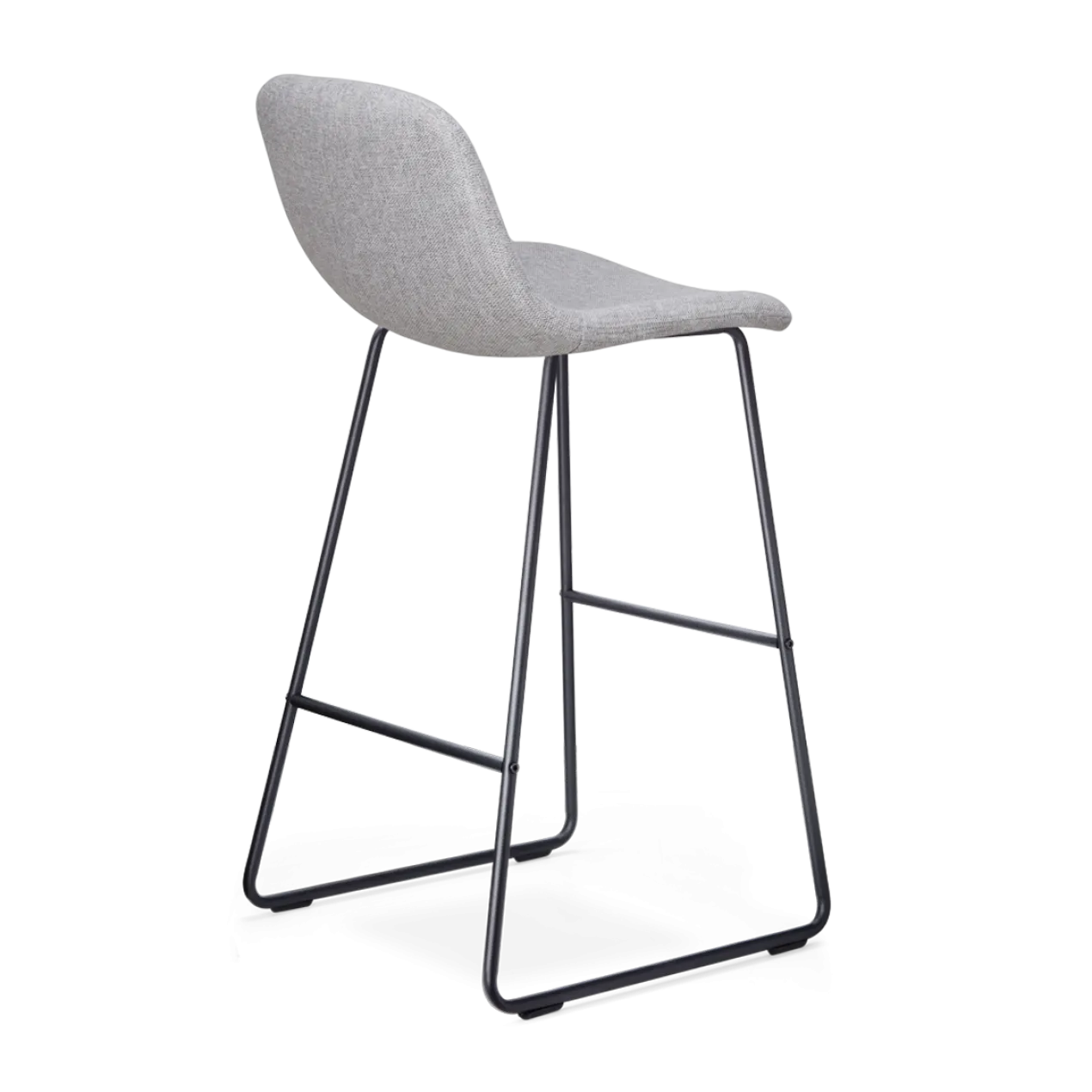 Barkruk Nino-Mats lichtgrijs - zwart - 75 cm - set van 2