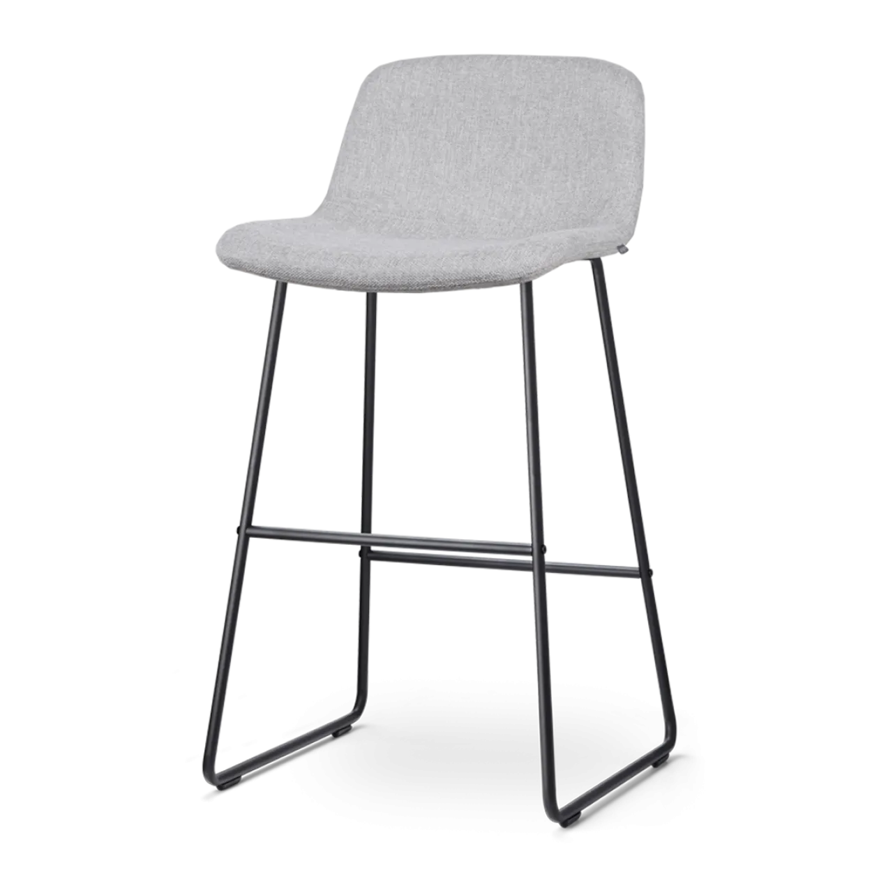 Barkruk Nino-Mats lichtgrijs - zwart onderstel - 75 cm
