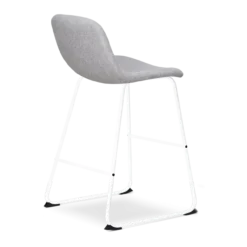 Barkruk Nino-Mats lichtgrijs - wit onderstel - 65 cm