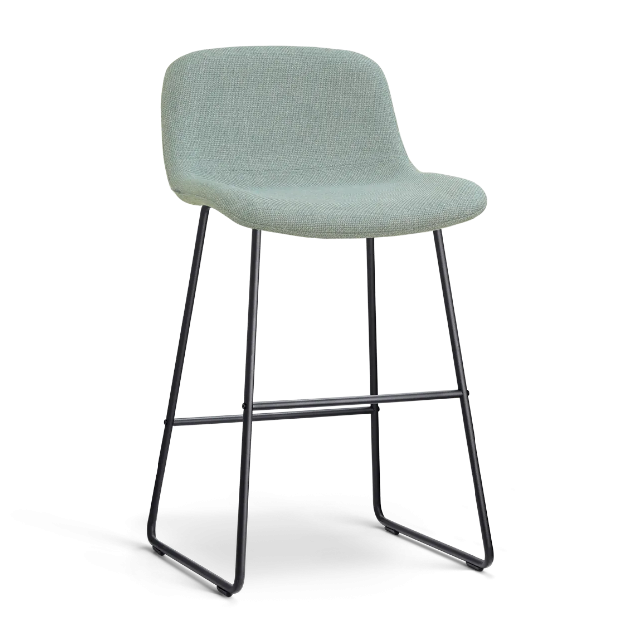 Barkruk Nino-Mats zwart onderstel saliegroen 65 cm