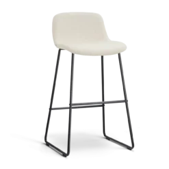 Barkruk Nino-Mats zwart onderstel cottonbeige 75 cm