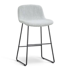 Barkruk Nino-Mats zwart onderstel grijs melange 65 cm