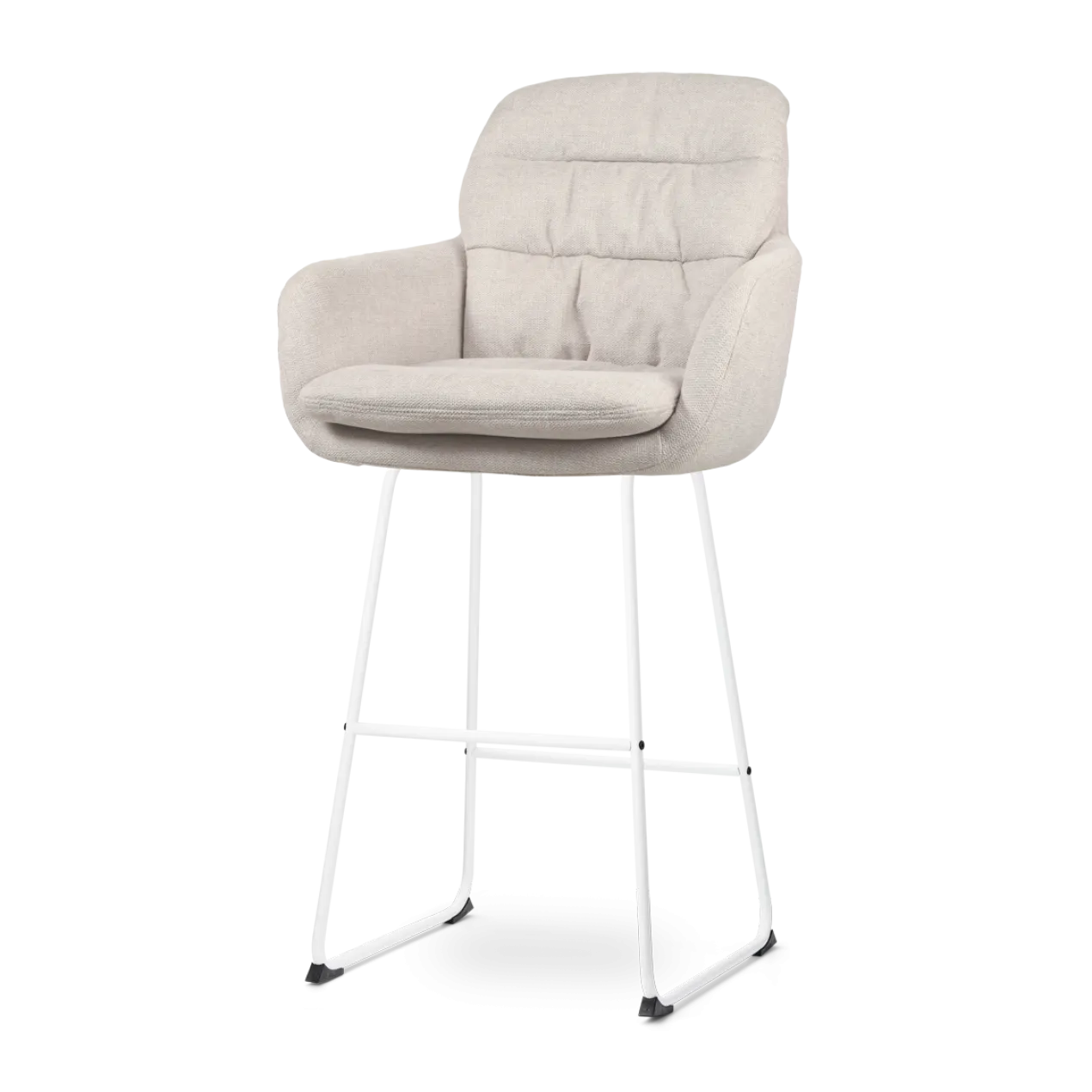Barkruk Nino-Mia beige - wit onderstel - 75 cm