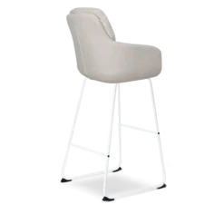 Barkruk Nino-Mia beige - wit onderstel - 75 cm