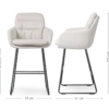 Barkruk Nino-Mia beige - zwart onderstel - 65 cm