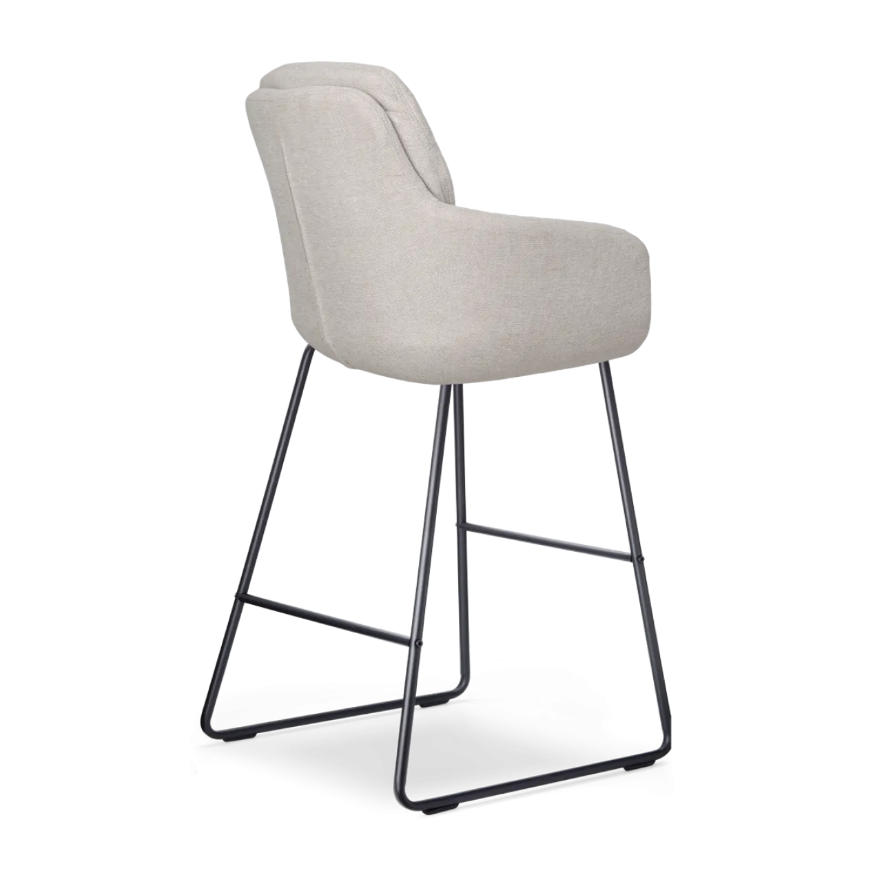Barkruk Nino-Mia beige - zwart onderstel - 65 cm