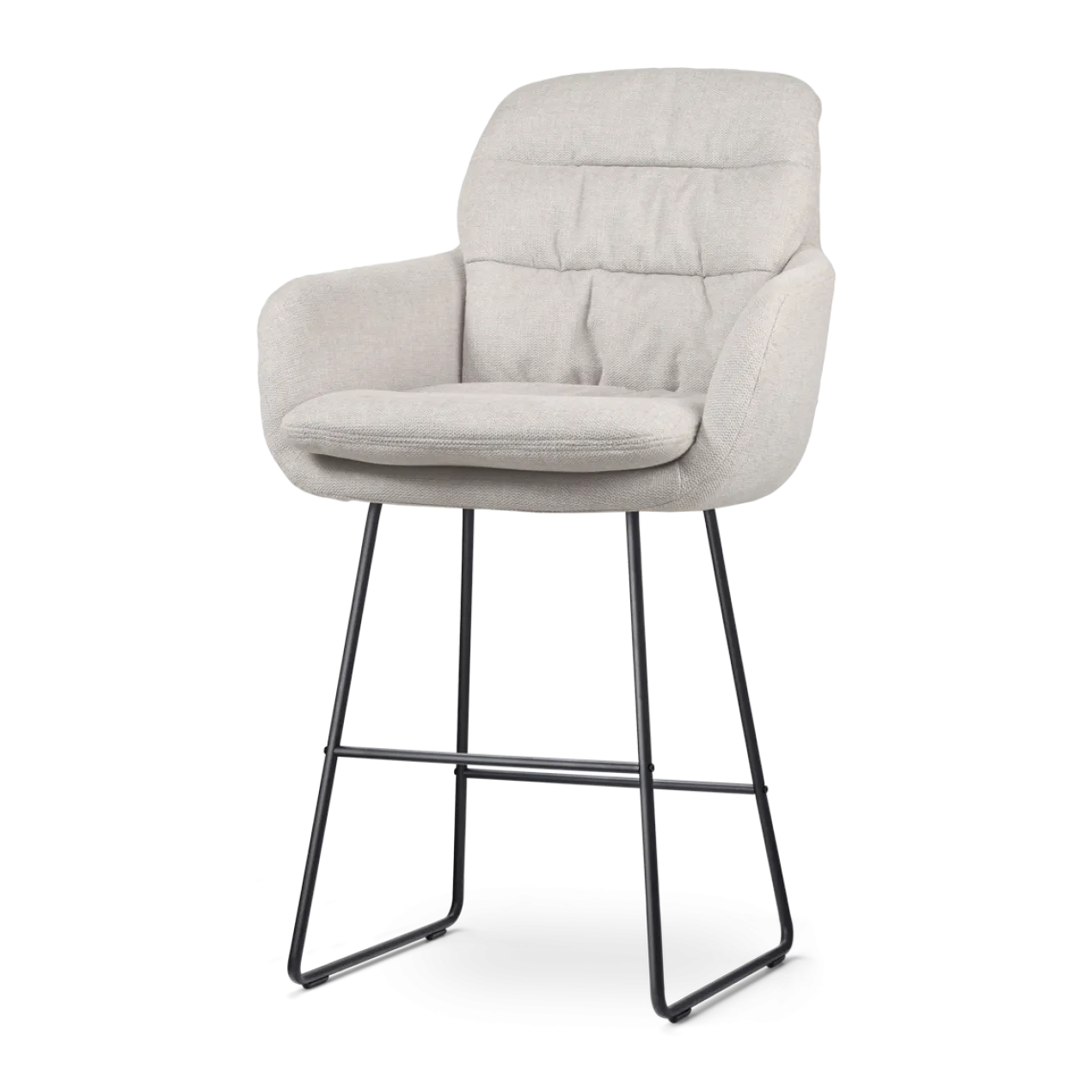 Barkruk Nino-Mia beige - zwart onderstel - 65 cm
