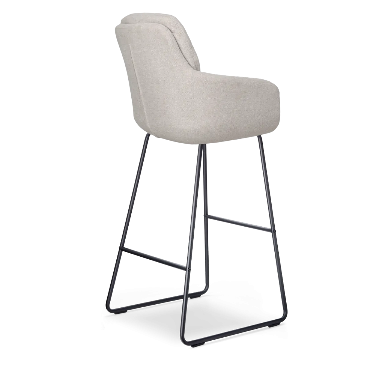 Barkruk Nino-Mia beige - zwart onderstel - 75 cm