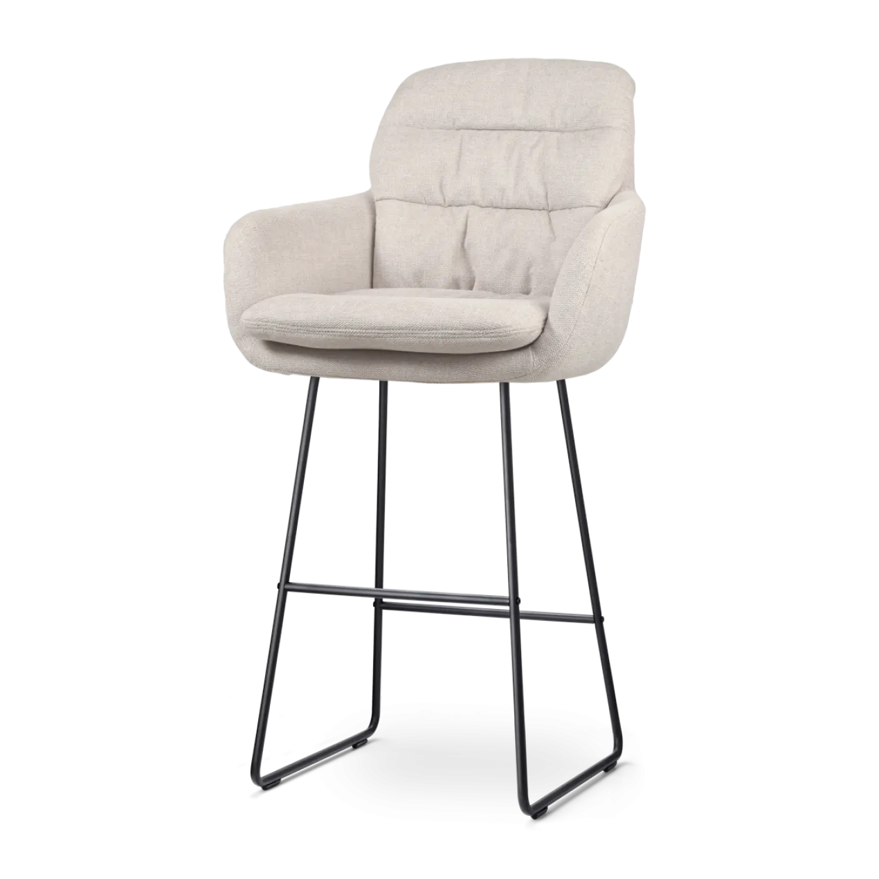 Barkruk Nino-Mia beige - zwart onderstel - 75 cm
