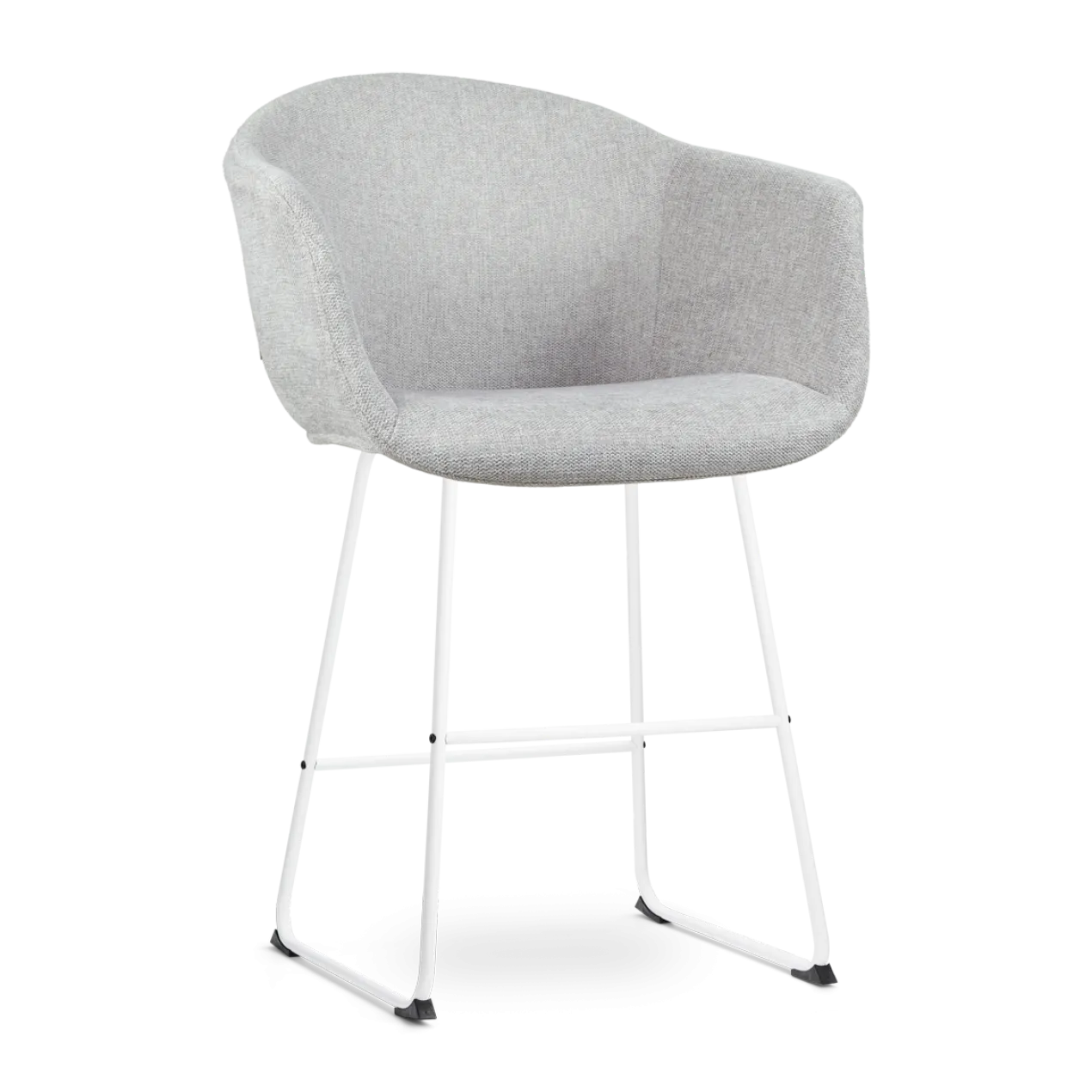 Barkruk Nino-otis grijs - wit onderstel - 65 cm