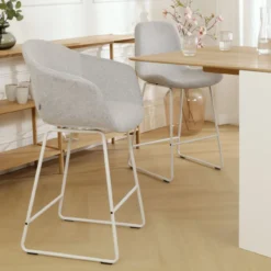 Barkruk Nino-otis grijs - wit onderstel - 65 cm