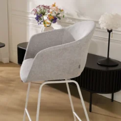 Barkruk Nino-otis grijs - wit onderstel - 65 cm