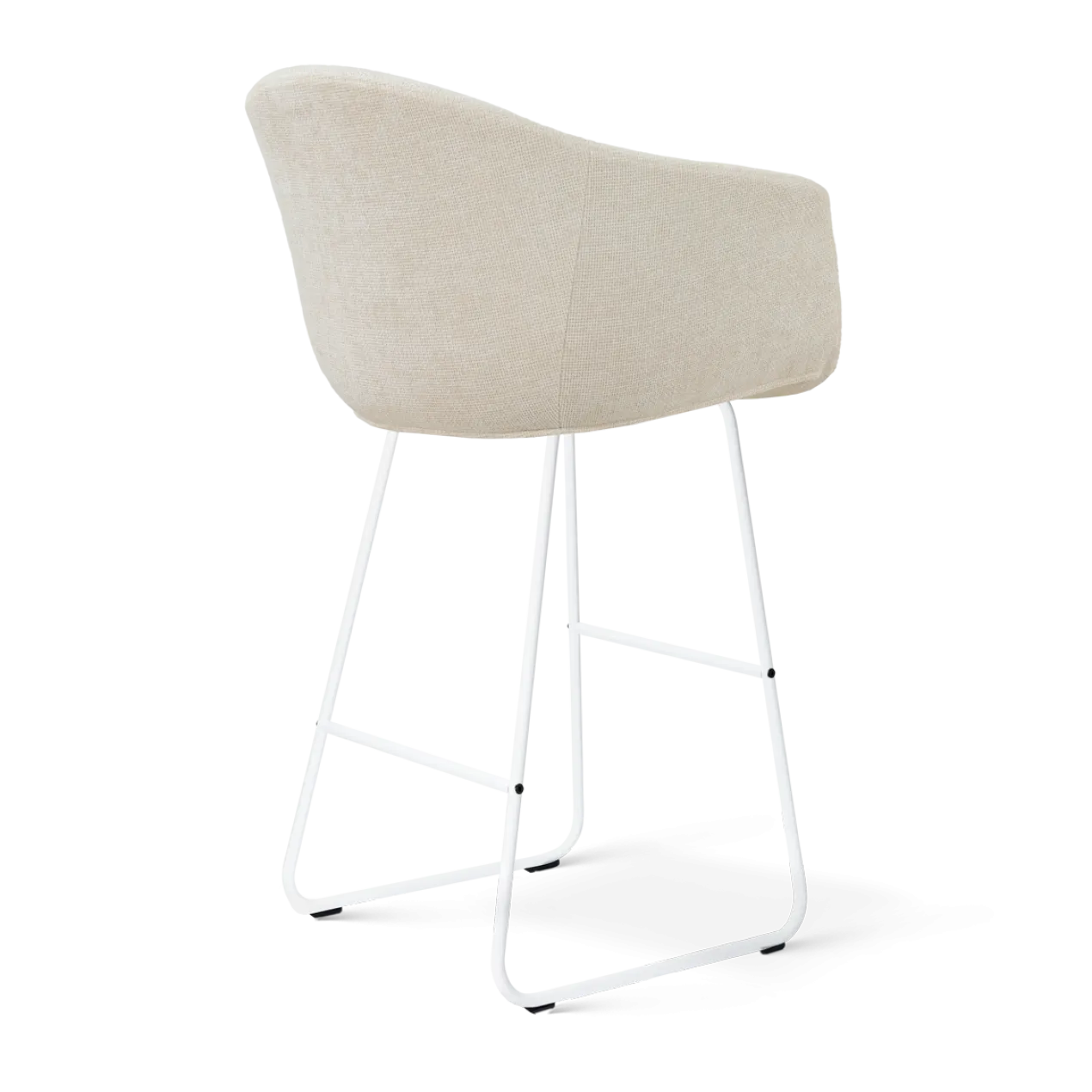 barkruk Nino-Otis H75 cm wit onderstel cottonbeige