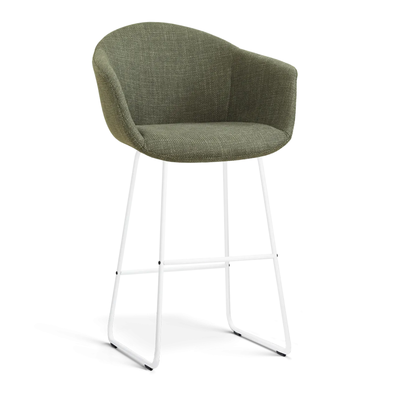 barkruk Nino-Otis H75 cm wit onderstel forestgroen