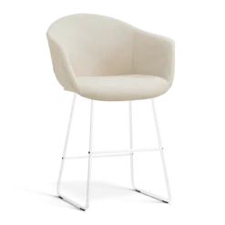 Barkruk Nino-Otis H65 cm wit onderstel cottonbeige