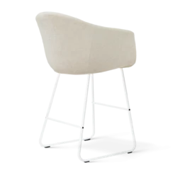 Barkruk Nino-Otis H65 cm wit onderstel cottonbeige