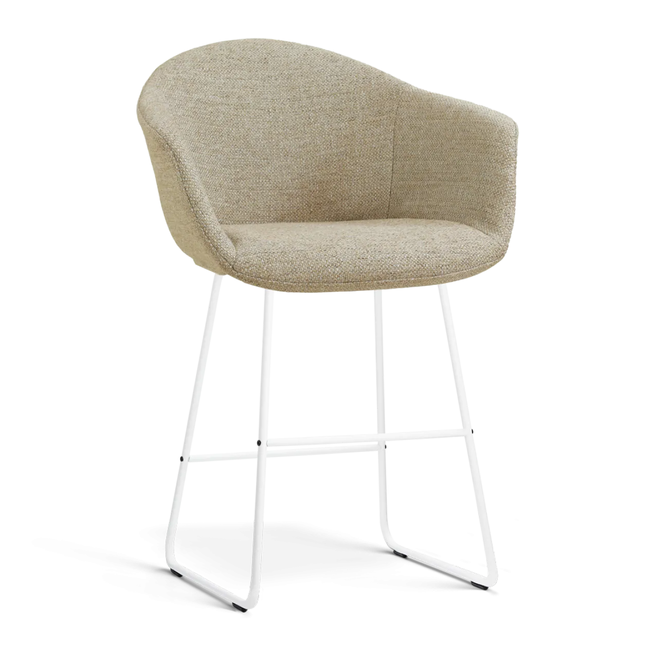 Barkruk Nino-Otis H65 cm wit onderstel taupe melange