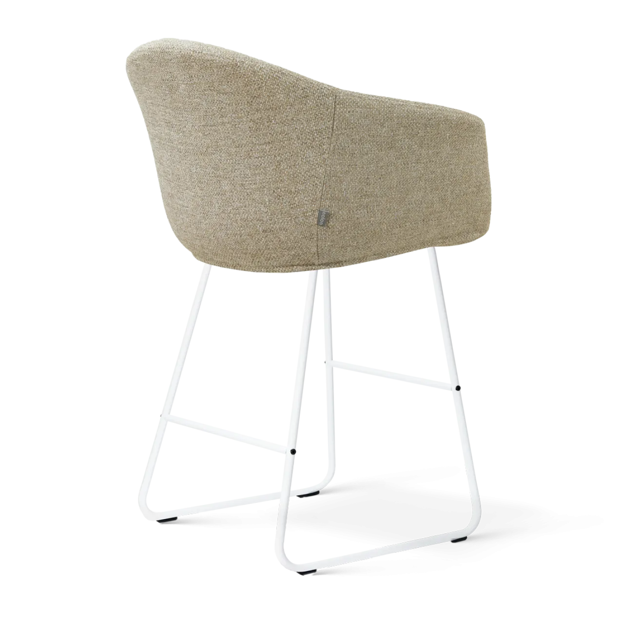 Barkruk Nino-Otis H65 cm wit onderstel taupe melange