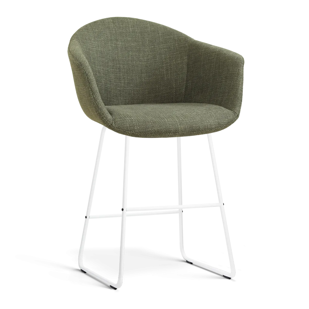 Barkruk Nino-Otis H65 cm wit onderstel forestgroen