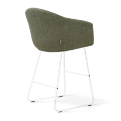 Barkruk Nino-Otis H65 cm wit onderstel forestgroen