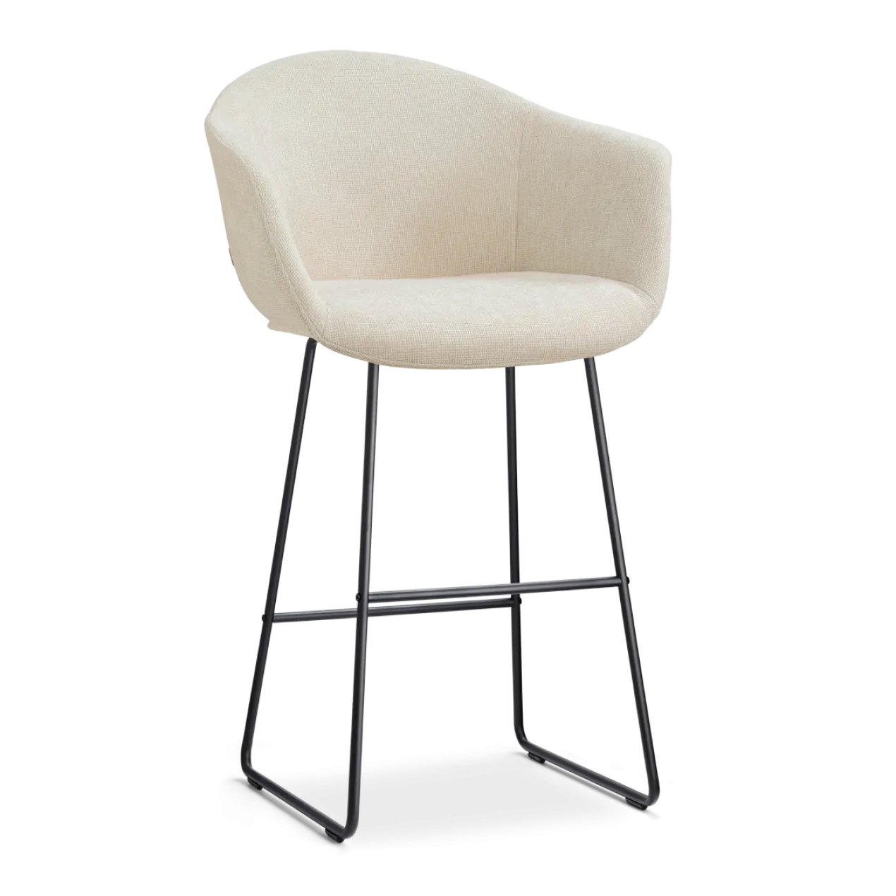 Barkruk Nino-Otis H75 cm zwart onderstel cottonbeige