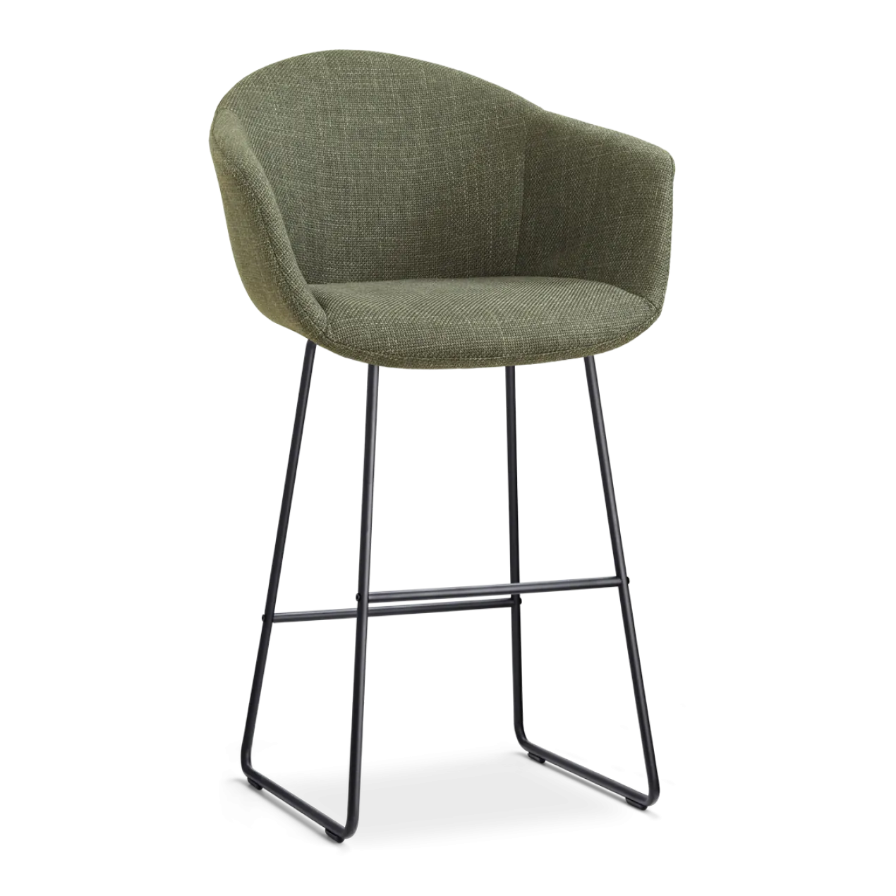 Barkruk Nino-Otis H75 cm zwart onderstel forestgroen