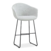 Barkruk Nino-Otis H75 cm zwart onderstel grijs melange