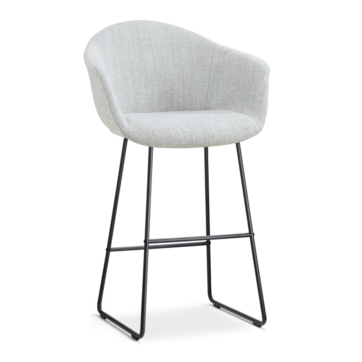 Barkruk Nino-Otis H75 cm zwart onderstel grijs melange