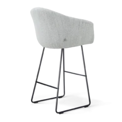 Barkruk Nino-Otis H75 cm zwart onderstel grijs melange