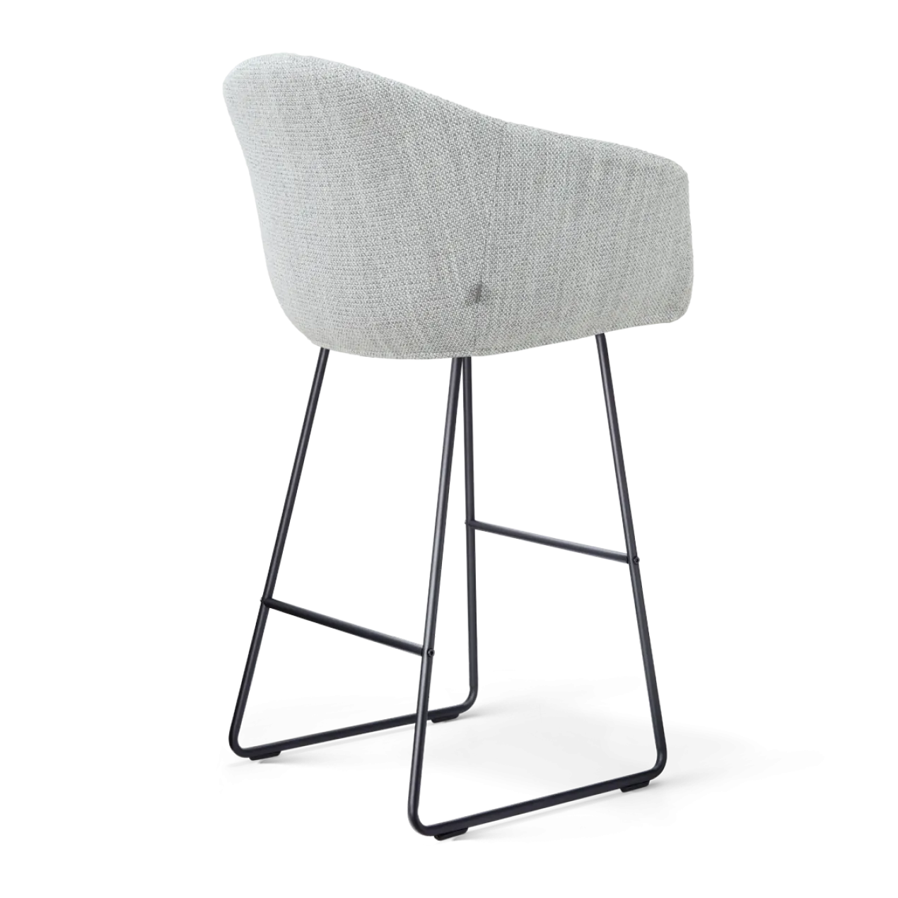 Barkruk Nino-Otis H75 cm zwart onderstel grijs melange