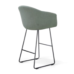 Barkruk Nino-Otis H75 cm zwart onderstel saliegroen