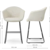 Barkruk Nino-Otis H65 cm zwart onderstel cottonbeige