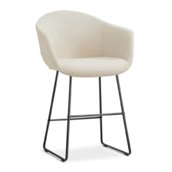 Barkruk Nino-Otis H65 cm zwart onderstel cottonbeige