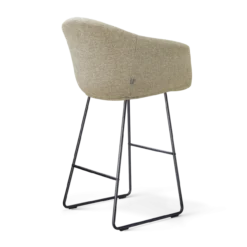 Barkruk Nino-Otis H75 cm zwart onderstel taupe melange