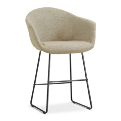 Barkruk Nino-Otis H65 cm zwart onderstel taupe melange
