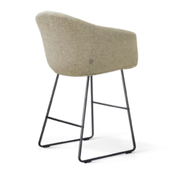 Barkruk Nino-Otis H65 cm zwart onderstel taupe melange