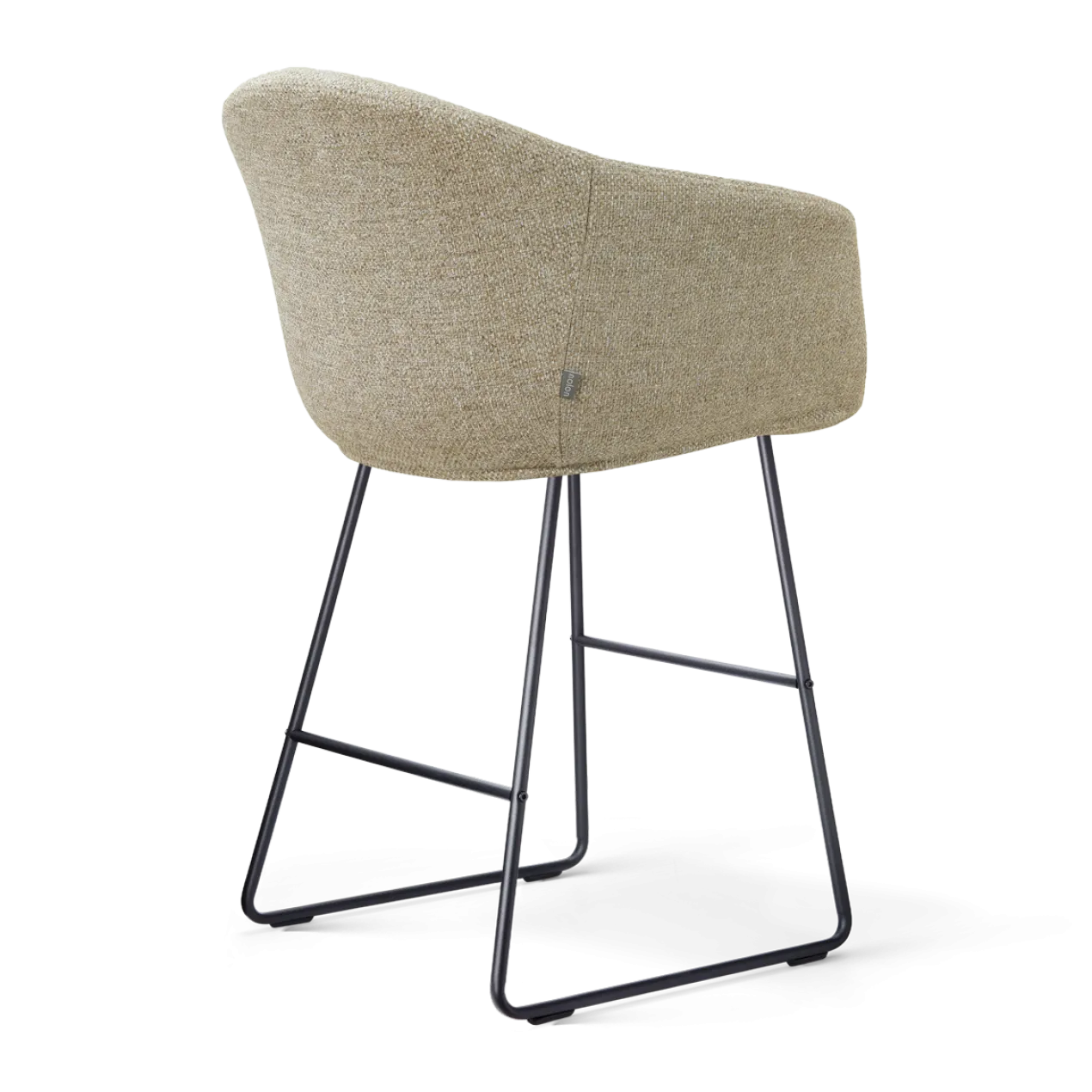 Barkruk Nino-Otis H65 cm zwart onderstel taupe melange
