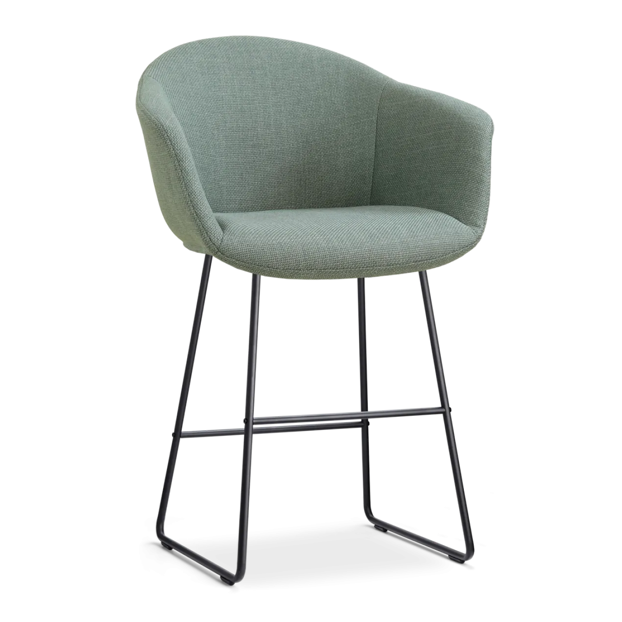 Barkruk Nino-Otis H65 cm zwart onderstel saliegroen