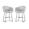 Barkruk Nino-Otis lichtgrijs - zwart - 65 cm - set van 2