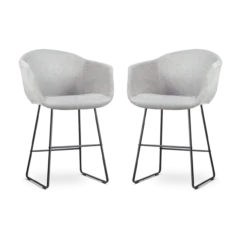 Barkruk Nino-Otis lichtgrijs - zwart - 65 cm - set van 2