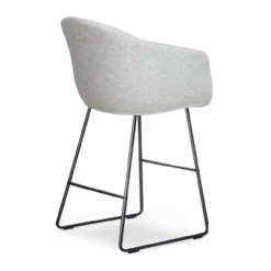 Barkruk Nino-Otis lichtgrijs - zwart - 65 cm - set van 2