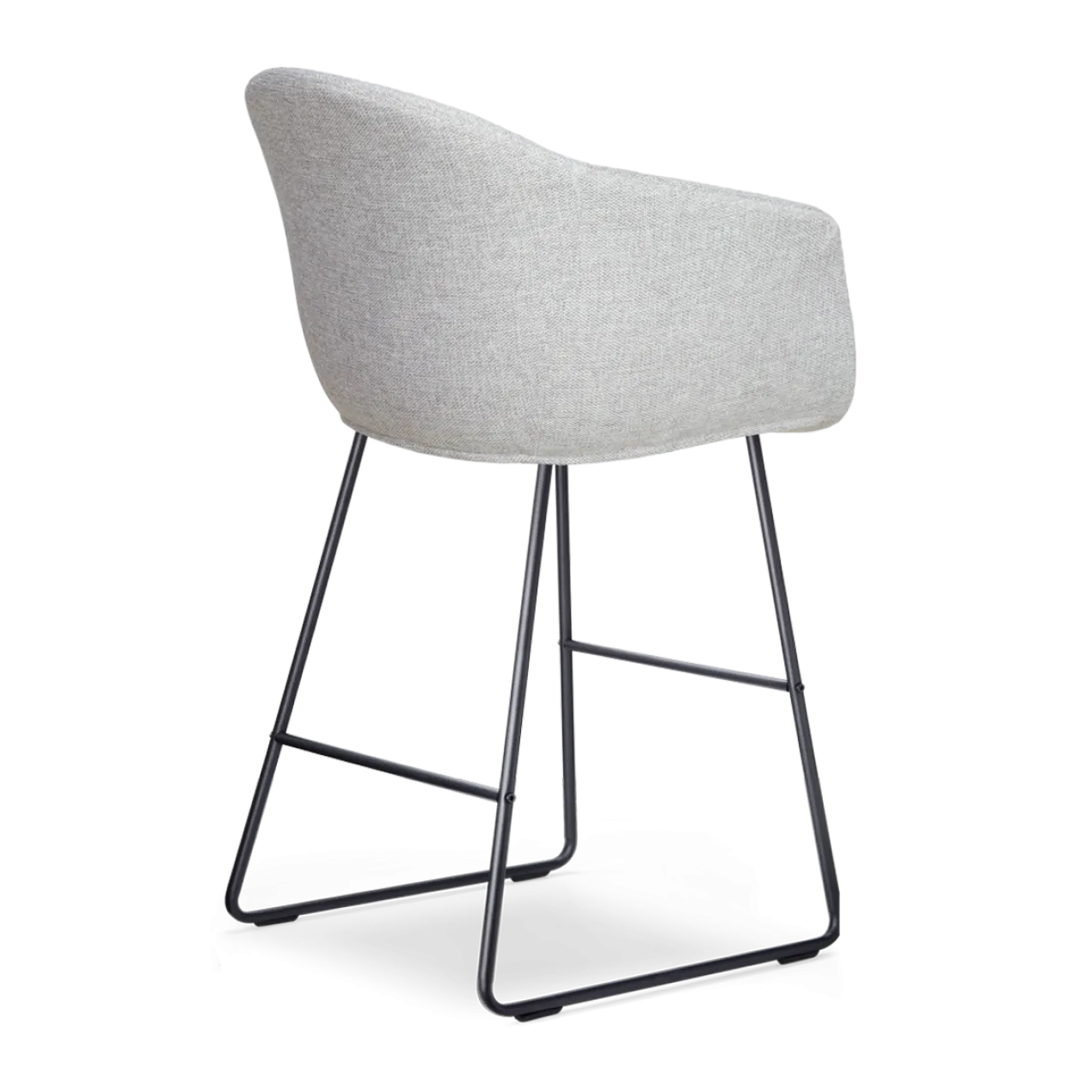 Barkruk Nino-Otis lichtgrijs - zwart - 65 cm - set van 2