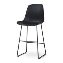 Barkruk Nino-Pip zwart - zwart onderstel - 75 cm