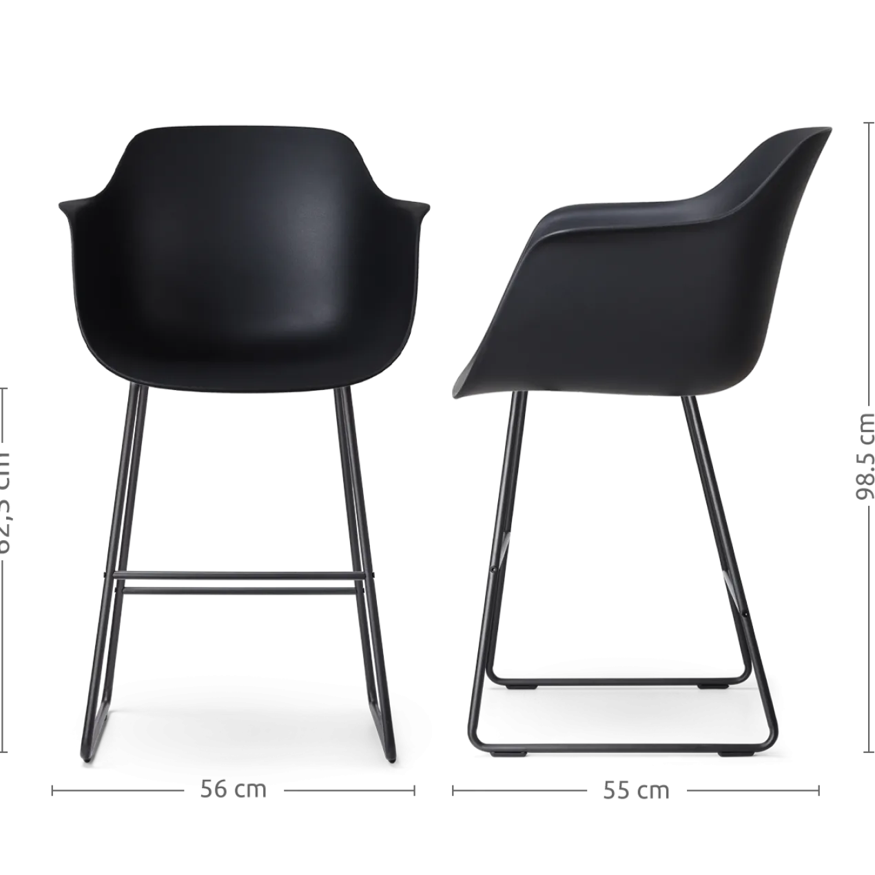 Barkruk Nino-Puk zwart H65 cm