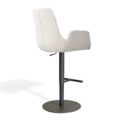 Barkruk Niva-Eef draaibaar tulp bouclé beige zwart