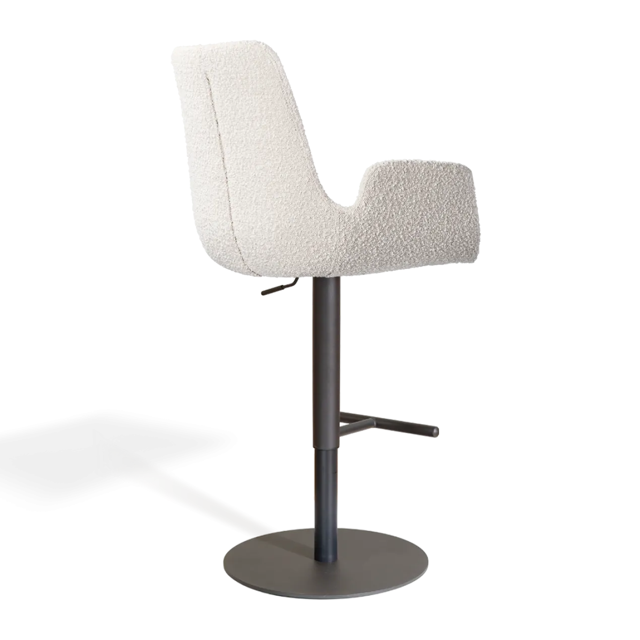 Barkruk Niva-Eef draaibaar tulp bouclé beige zwart