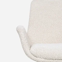 Barkruk Niva-Eef draaibaar tulp bouclé beige zwart