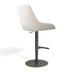 Barkruk Niva-Isa draaibare tulp bouclé beige zwart