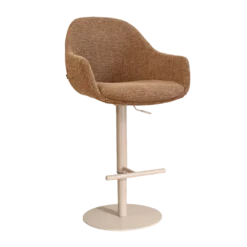 Barkruk Niva-Mae draaibare tulp bruin blend beige